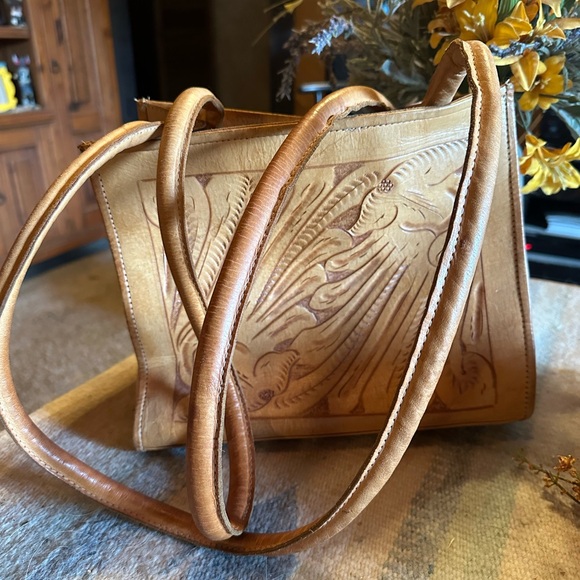 Classic Western Tooled Leather handbag by Force Ten EUC - Picture 2 of 13